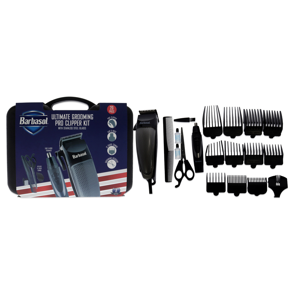 Ultimate Grooming Pro Clipper Kit - Black by Barbasol-20 Pc